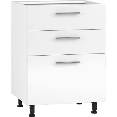 Bedside table with drawers VENTO D3S-60/82 white